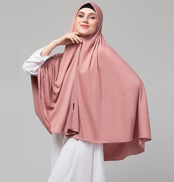 Islamic Fashion Stretchable Jersey Prayer Mauve Pink Hijab