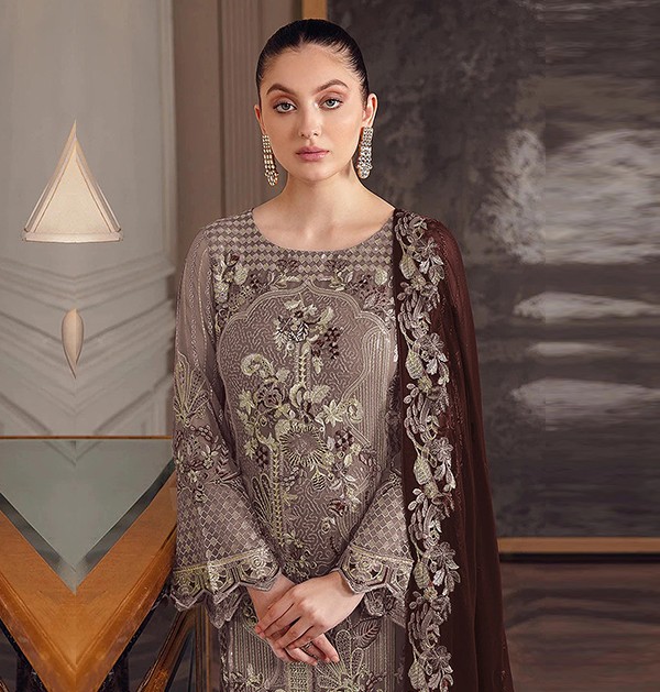 Indian Pakistani Georgette Embroidery Work Fancy Salwar Kameez1