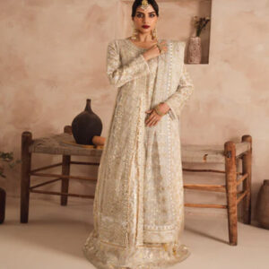 indian three piece stitched outfit white color maxi dress-3