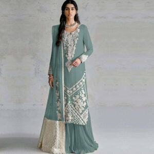 Georgette Embroidered Designer Fancy Semi Stitched Pakistani Suit