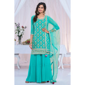 Islamic Fashion Long Flair Kurti with Palazzo