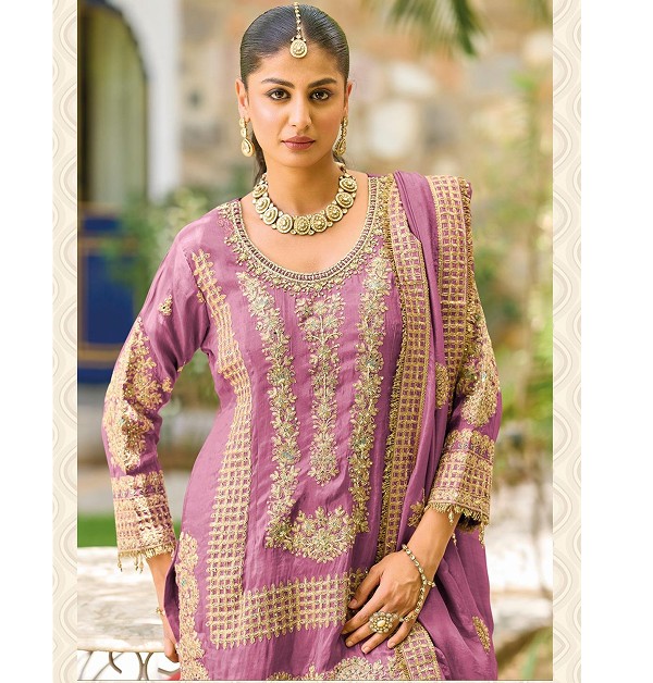 IslamicFashion Kasak Khatli & Diamond Work Palazzo Suit-3