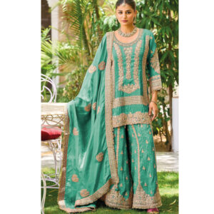 IslamicFashion Kasak Khatli & Diamond Work Palazzo Suit