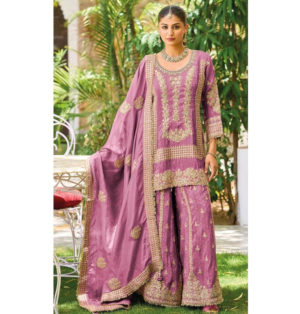 IslamicFashion Kasak Khatli & Diamond Work Palazzo Suit-4