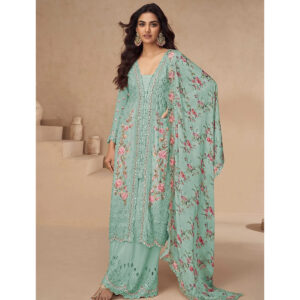 Islamicfashion Mor Bagh Floral Chinon Palazzo Set-1