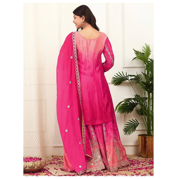 Royal Shade Embellish Top Plazzo Set - Image 3