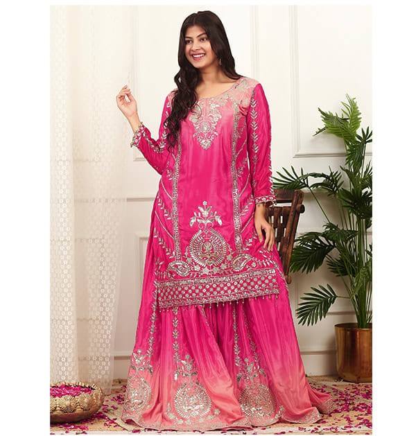 Royal Shade Embellish Top Plazzo Set - Image 4