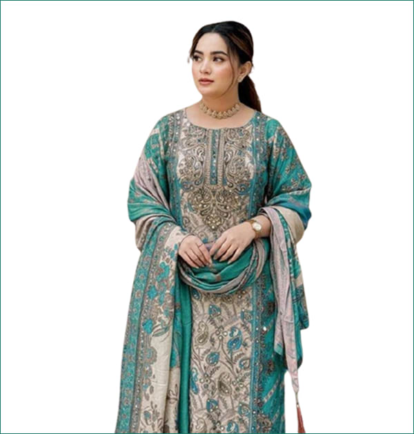 Heavy Muslin Hoor Text Pakistani Readymade Suits