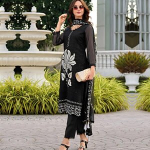 Digital-Printed-Organza-Pakistani-Suit-in-Black