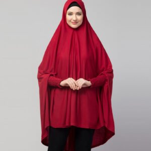 Stretchable-Jersey-Smoking-red-Prayer-Khimar-Hijab