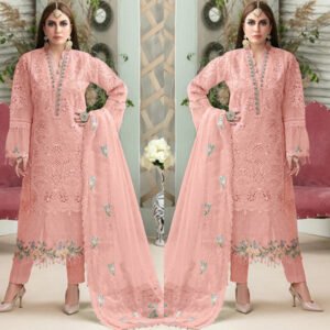 Unstitched Party Wear Ladies Designer Pakistani Pink Suits