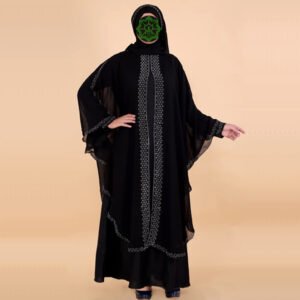 Dubai-Collection-Crepe-Self-Design-Abaya-With-Hijab