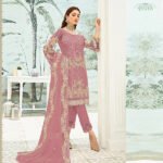 Georgette With Heavy Embroidery Work Pakistani Suit Pink Color