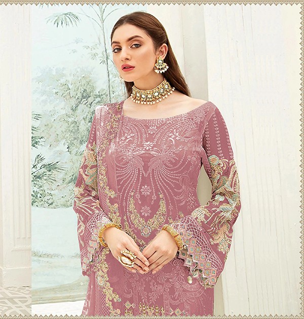 Pakistani Embroidered Designer Georgette Top And Pant with Dupatta2