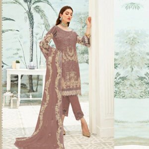 Pakistani Embroidered Georgette Top And Pant with Dupatta Rosemeen Color-2