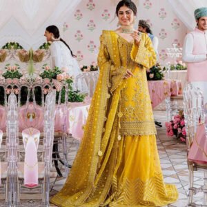 Yellow Indian Pakistani Mehndi Dress Wedding Suit