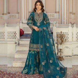 Ethereal Charm Zinc 3pc Chiffon Sharara Suit