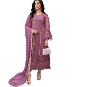 Faux Georgette With Embroidery With Sequence Work Pakistani Suit-rosy brown