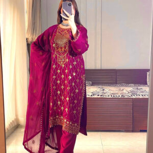 IslamicFashion Faux Georgette Kurti Pant Set-4