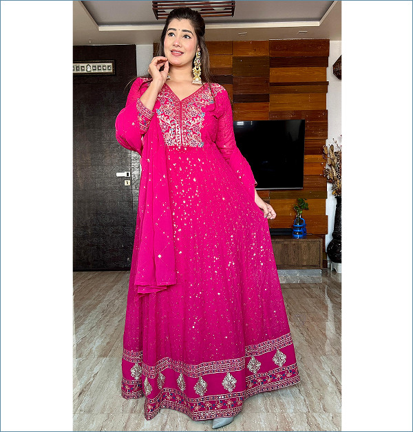 Noor-e-Haya Georgette Embroidered Gown Set