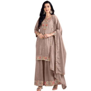 islamic fashion-husnara-Pakistani Readymade Suits Dusty Beige