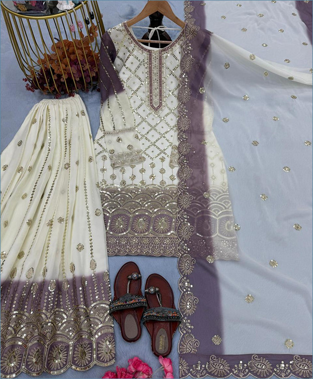 Islamic Fashion Georgette Top Palazzo & Dupatta Set - Image 3