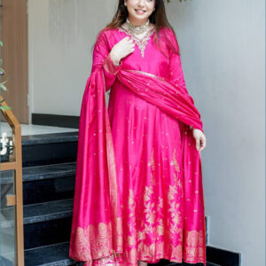 Noor-E-Banarasi Chanderi Anarkali Gown Set