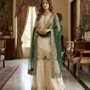 Zayra Eid Luxe Fendy Silk Gharara Set